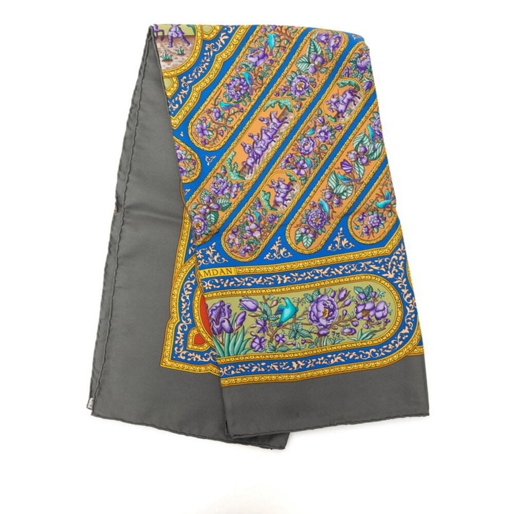 HERMES Gray Silk Scarf - Picture 2 of 8